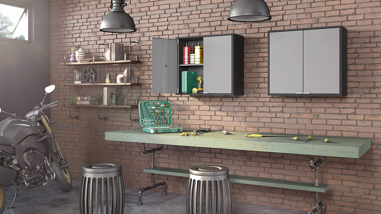 itbe Easy Fit Ready-to-Assemble Multipurpose Two Doors Wall Steel Cabinet Space Organizer