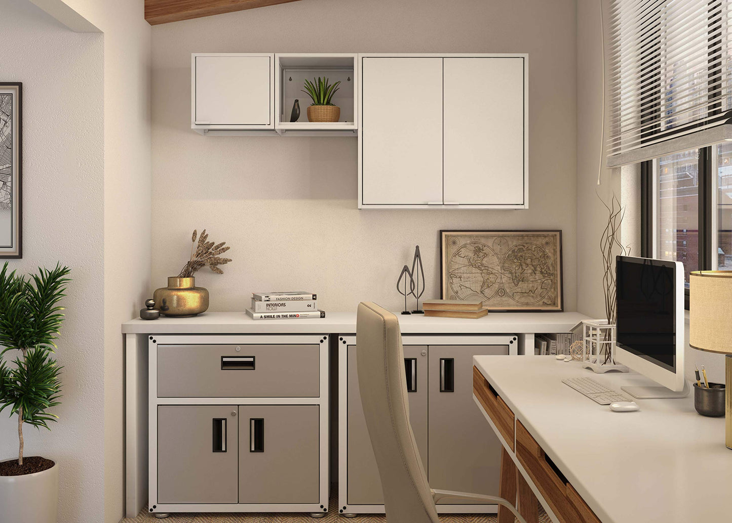 itbe Easy Fit Ready-to-Assemble Multipurpose Two Doors Wall Steel Cabinet Space Organizer