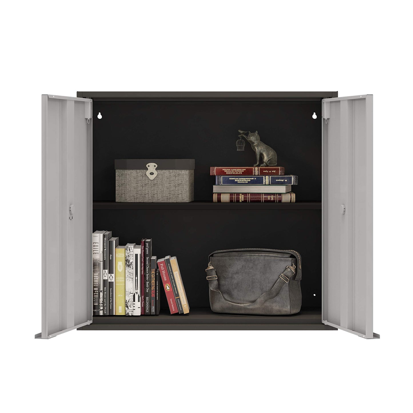itbe Easy Fit Ready-to-Assemble Multipurpose Two Doors Wall Steel Cabinet Space Organizer