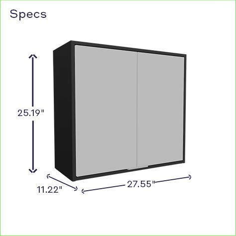 itbe Easy Fit Ready-to-Assemble Multipurpose Two Doors Wall Steel Cabinet Space Organizer