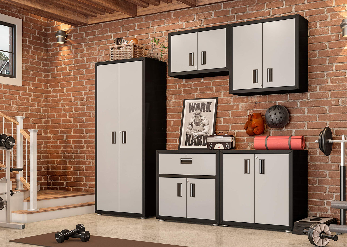 itbe for Home Ready-to-Assemble Garage Two Door Tall Steel Cabinet