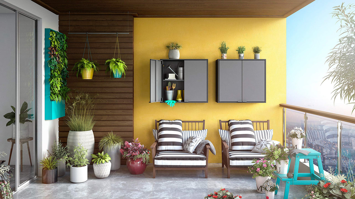 itbe Easy Fit Ready-to-Assemble Multipurpose Two Doors Wall Steel Cabinet Space Organizer