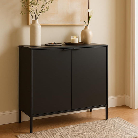 itbe Modern Cabinet with Doors – Sideboard and Buffet for Kitchen, Living Room, Dining Room, Entryway, Laundry Room – Steel Accent Cabinet with Shelves & Powder-Coated Finish