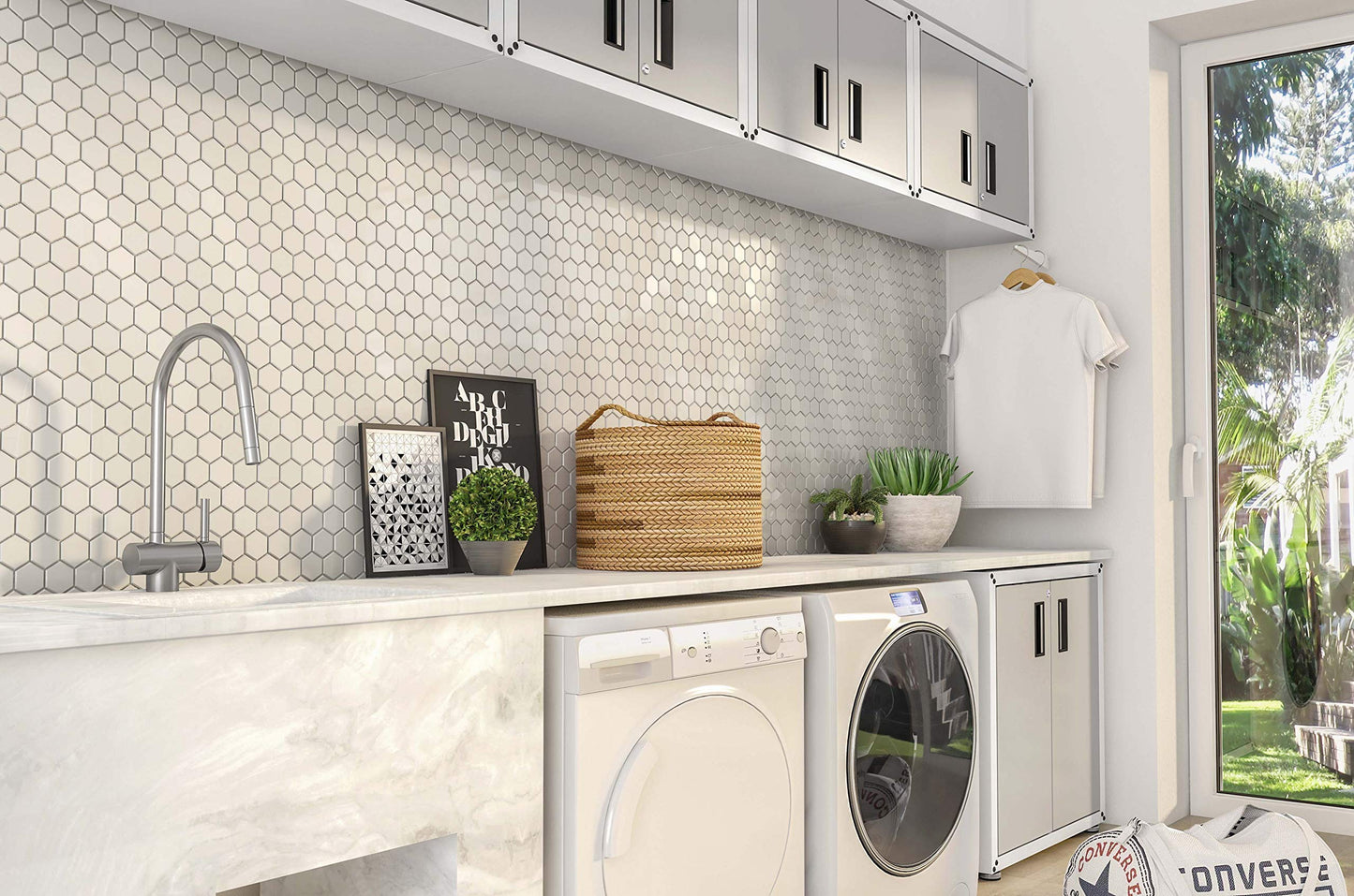 itbe for Home Ready-to-Assemble Small Wall Steel Cabinet 2 Doors