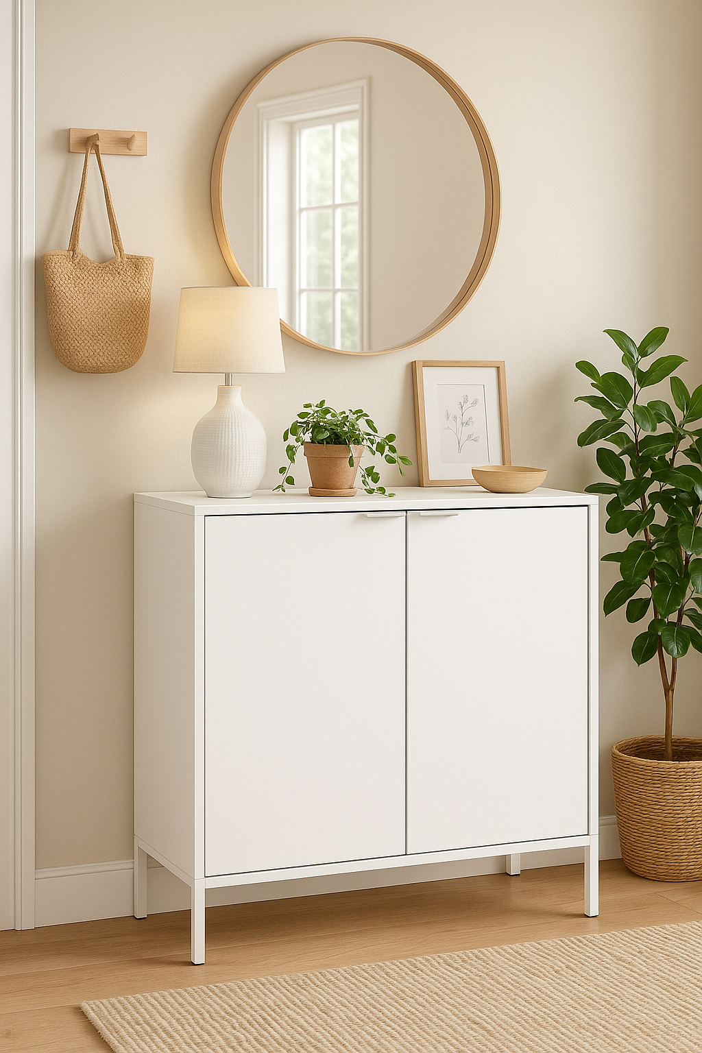 itbe Modern Cabinet with Doors – Sideboard and Buffet for Kitchen, Living Room, Dining Room, Entryway, Laundry Room – Steel Accent Cabinet with Shelves & Powder-Coated Finish
