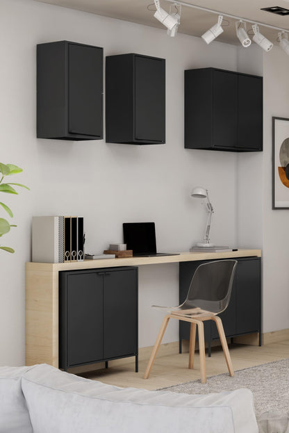 itbe Modern Cabinet with Doors – Sideboard and Buffet for Kitchen, Living Room, Dining Room, Entryway, Laundry Room – Steel Accent Cabinet with Shelves & Powder-Coated Finish