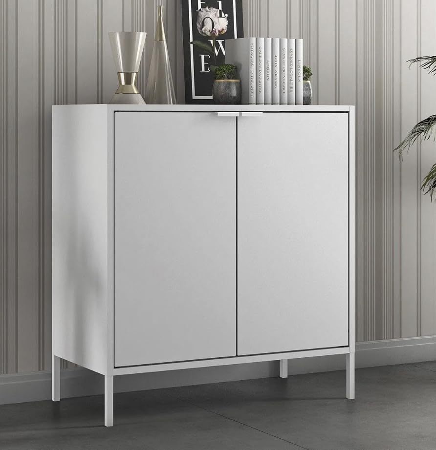 itbe Modern Cabinet with Doors – Sideboard and Buffet for Kitchen, Living Room, Dining Room, Entryway, Laundry Room – Steel Accent Cabinet with Shelves & Powder-Coated Finish